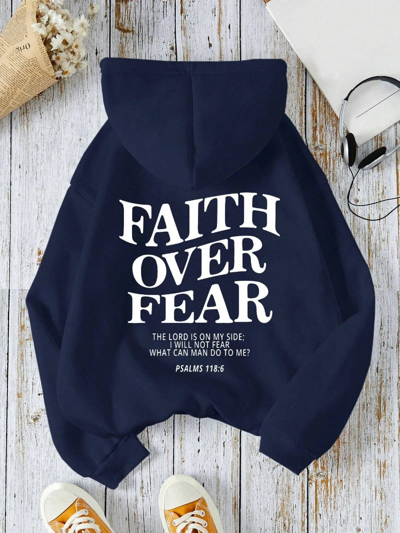 Faith Over Fear Letter Printing Sweatshirt