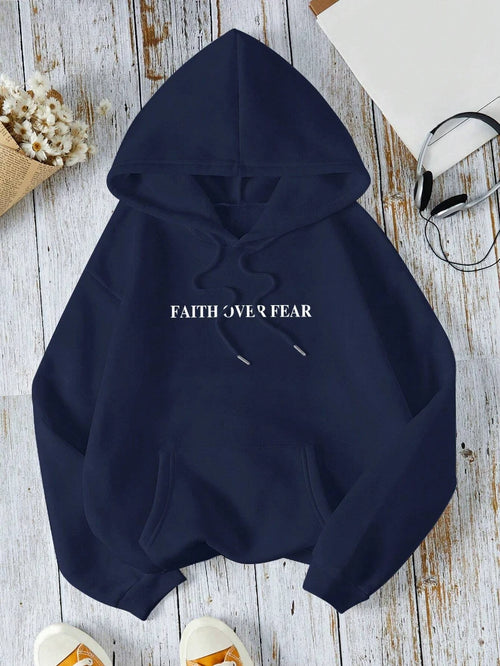 Faith Over Fear Letter Printing Sweatshirt