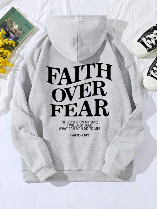 Faith Over Fear Letter Printing Sweatshirt