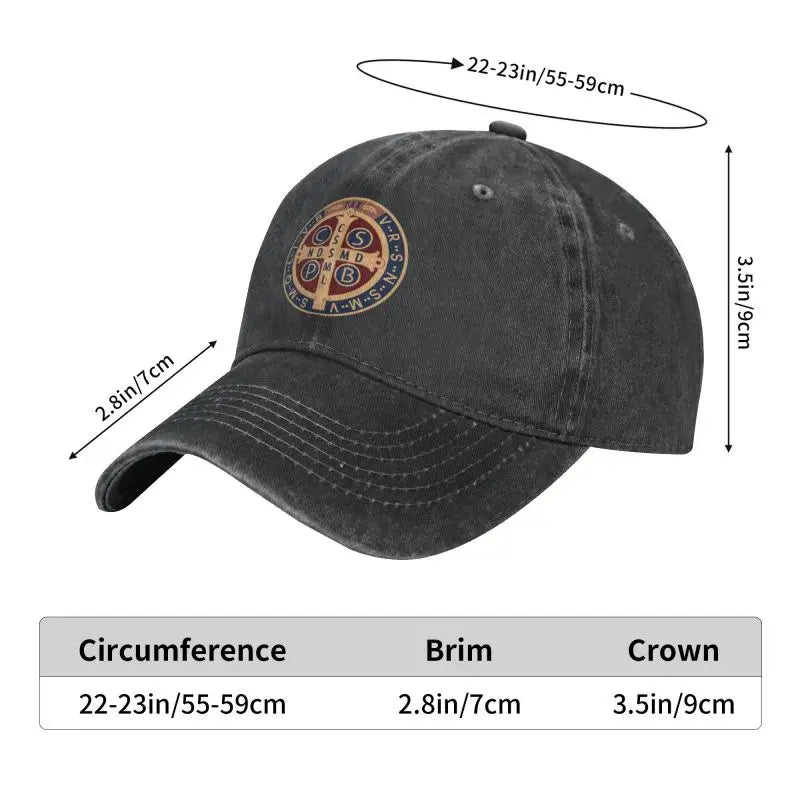 Fashion Cotton Saint Benedict Medal Baseball Cap