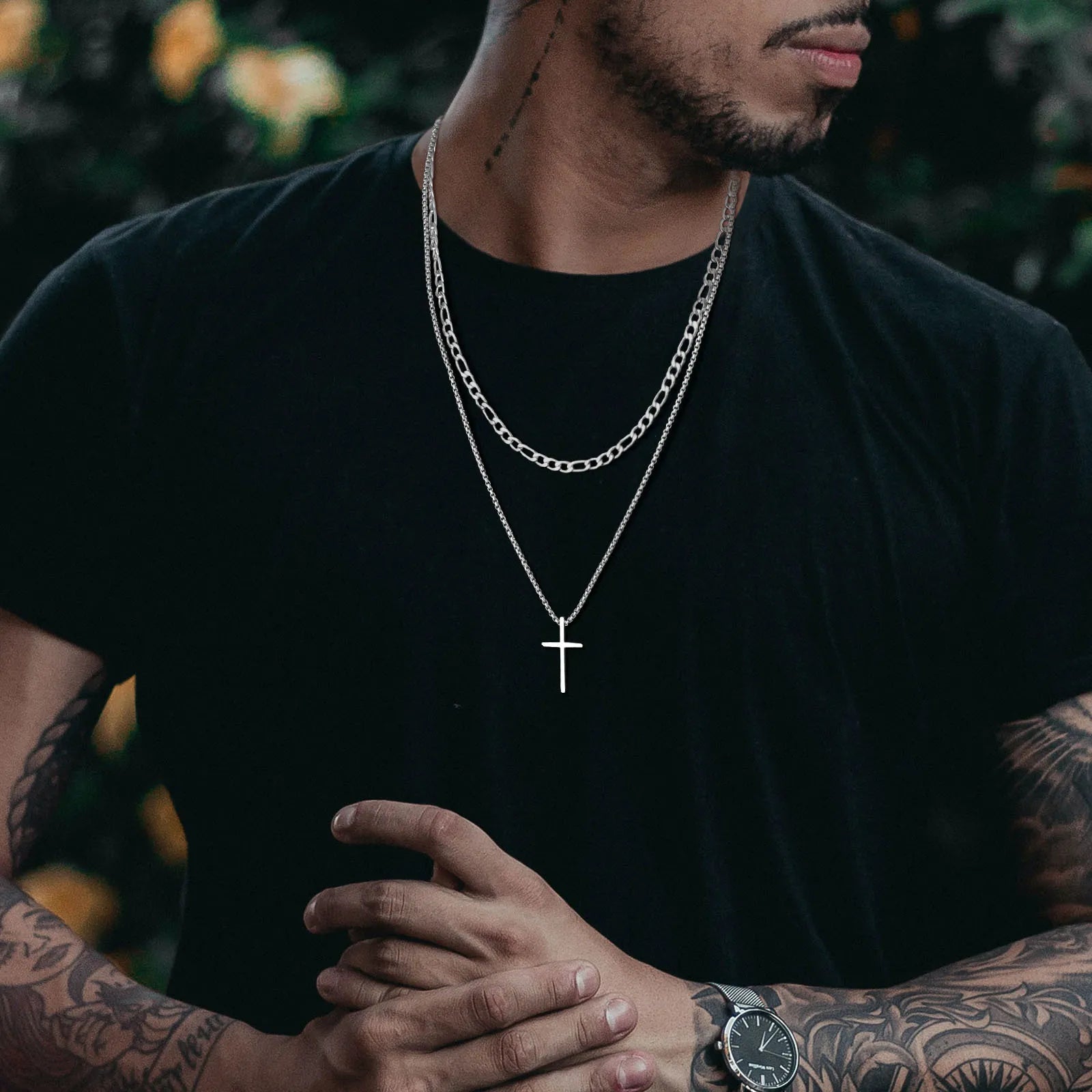 Vnox Mens Cross Necklace