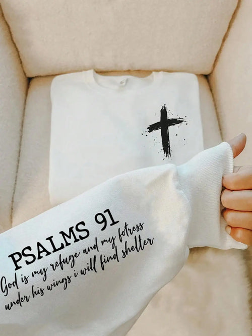 Cross Psalms 91 Women's Sweatshirt