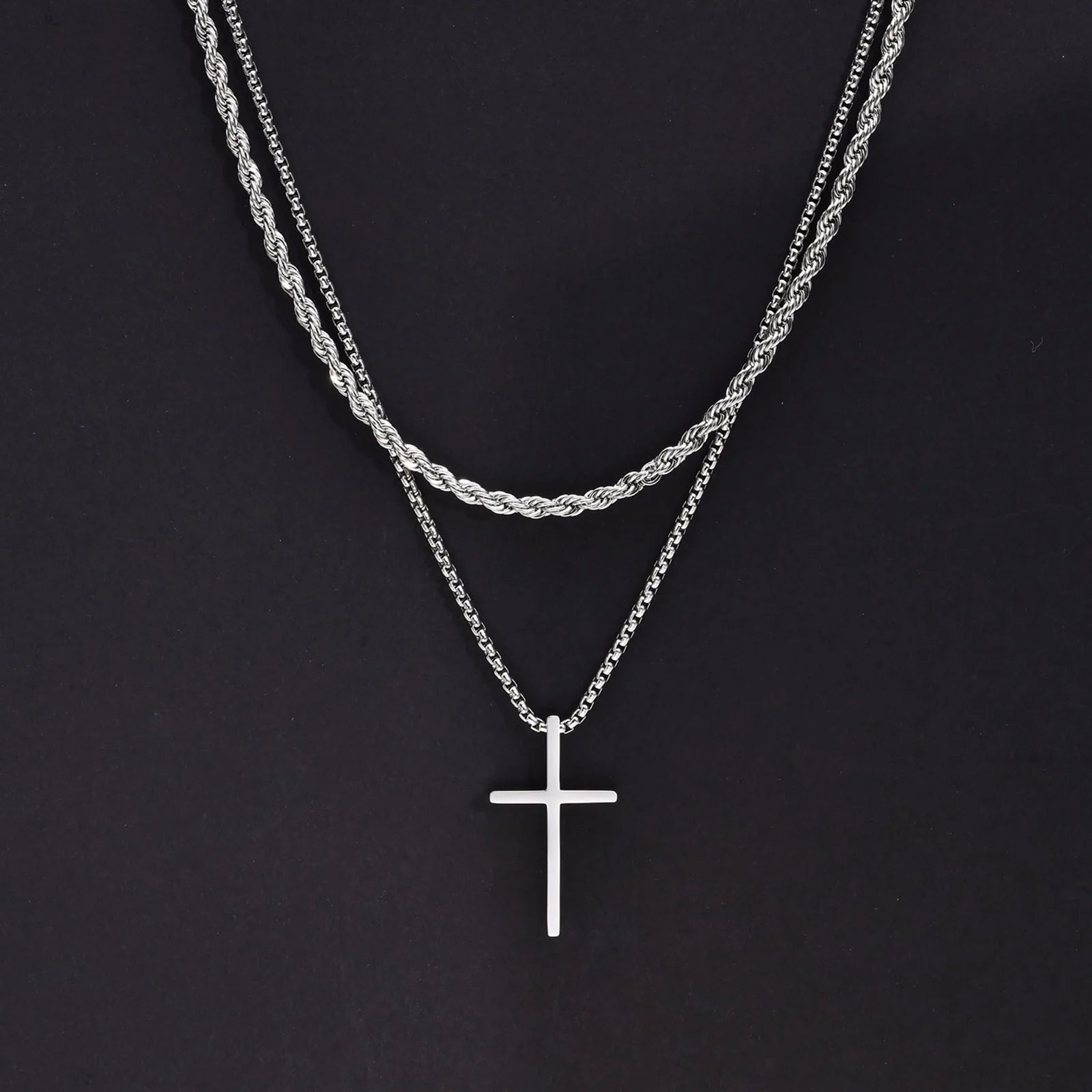 Vnox Mens Cross Necklace