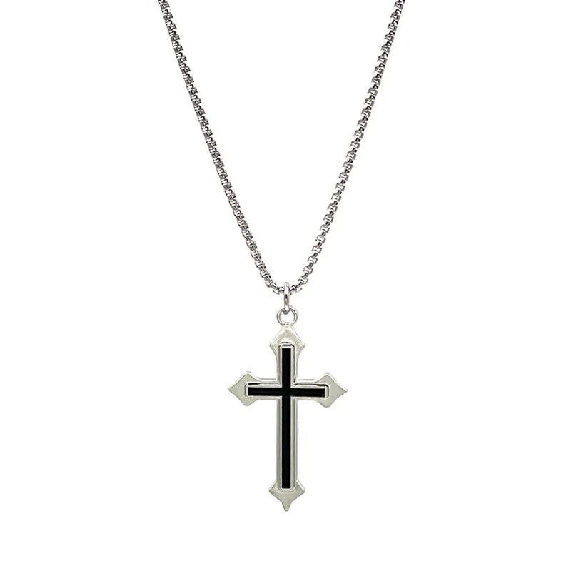 Vintage Gothic Hollow Cross Pendant Necklace